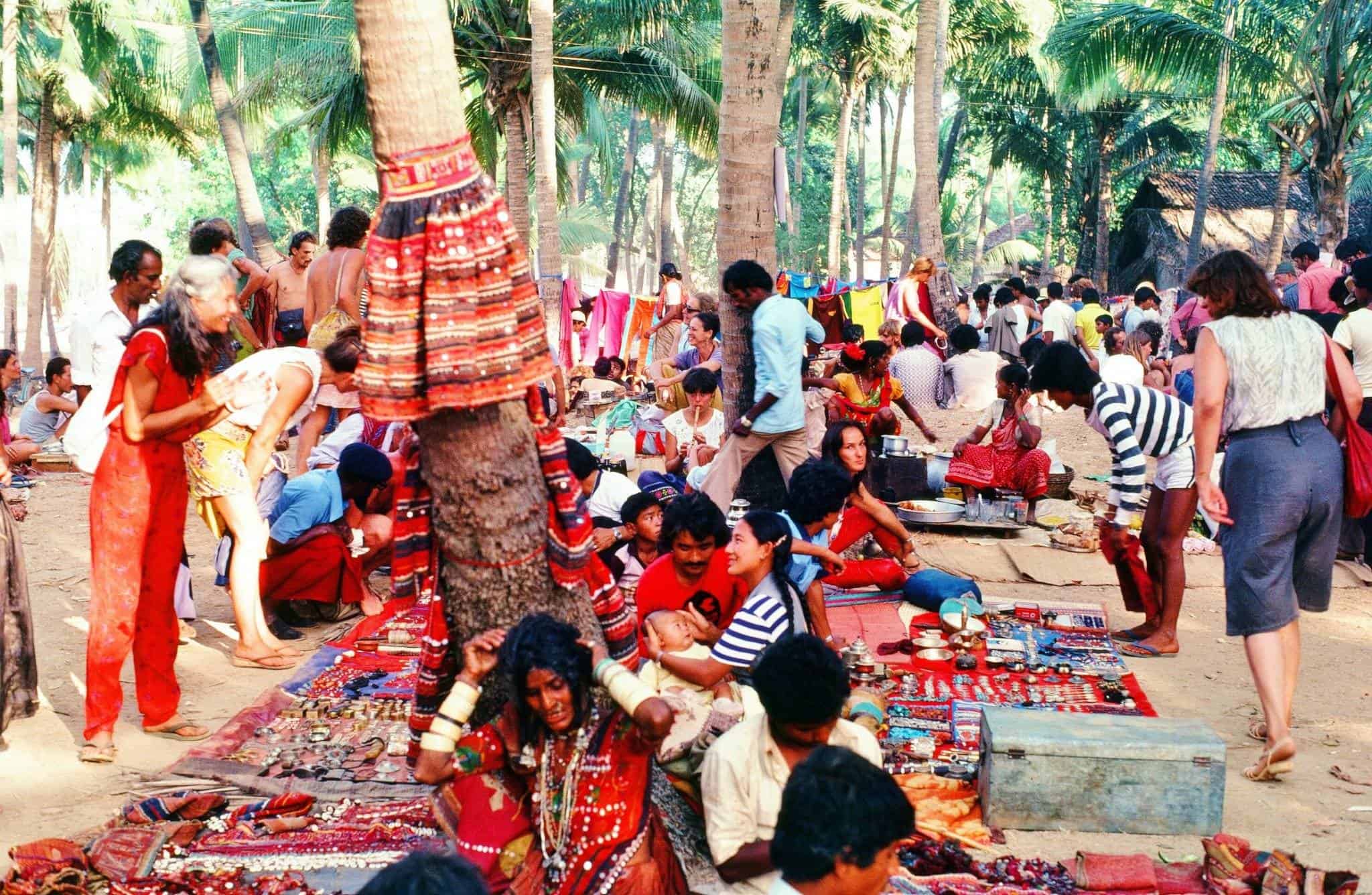 Anjuna flea market, Гоа, Индия, 1982.