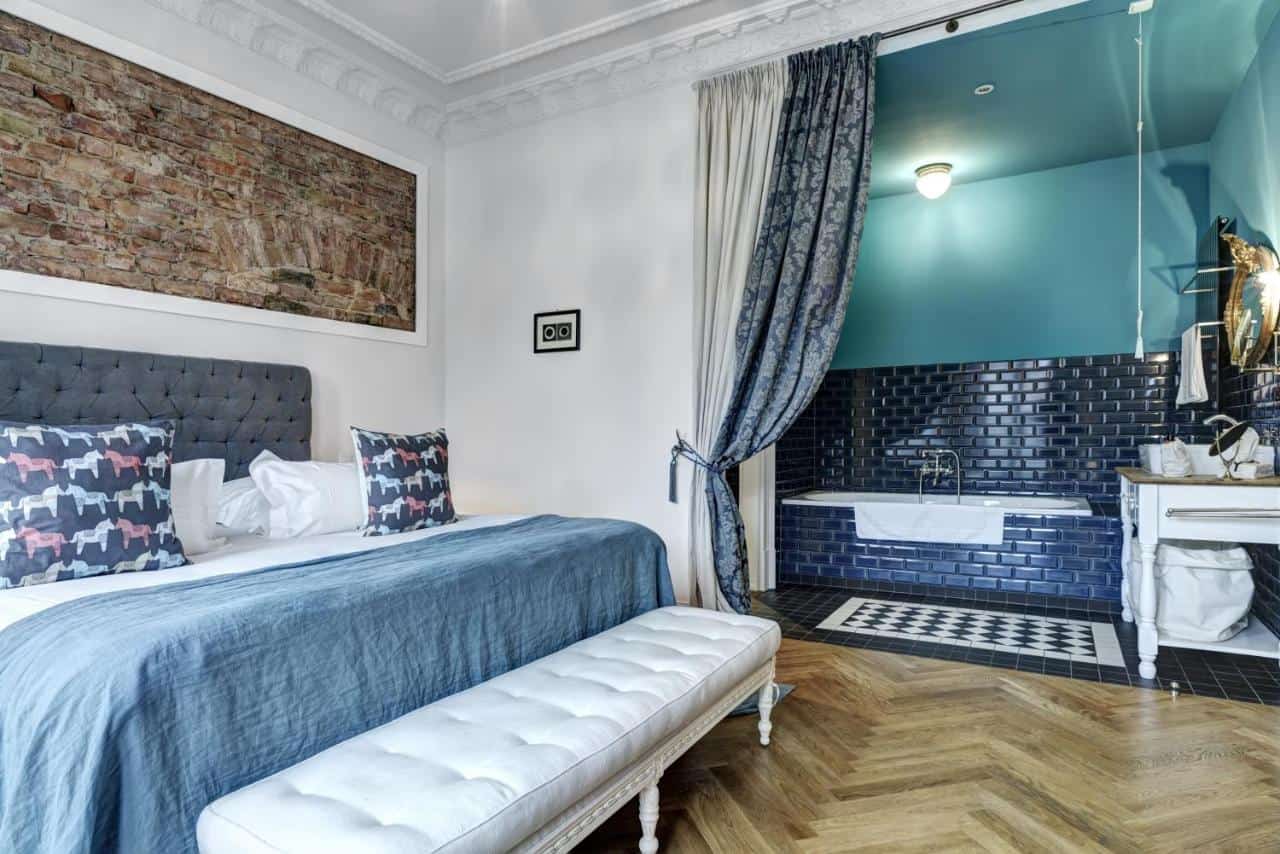 Лучшие бутик-отели Берлина: Спальня в апартаментах Gorki