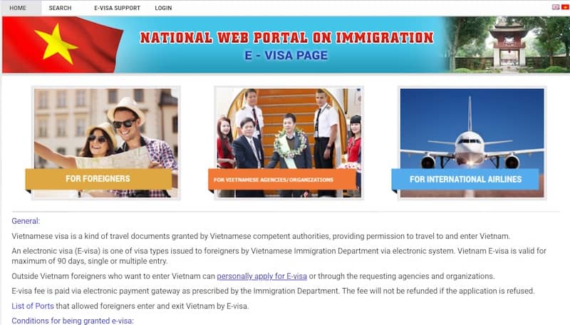 официальный сайт иммиграционной службы Вьетнама